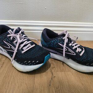 Brooks Glycerin GTS 20 Women Running Shoes Navy Blue Pink Size Wide 7.5